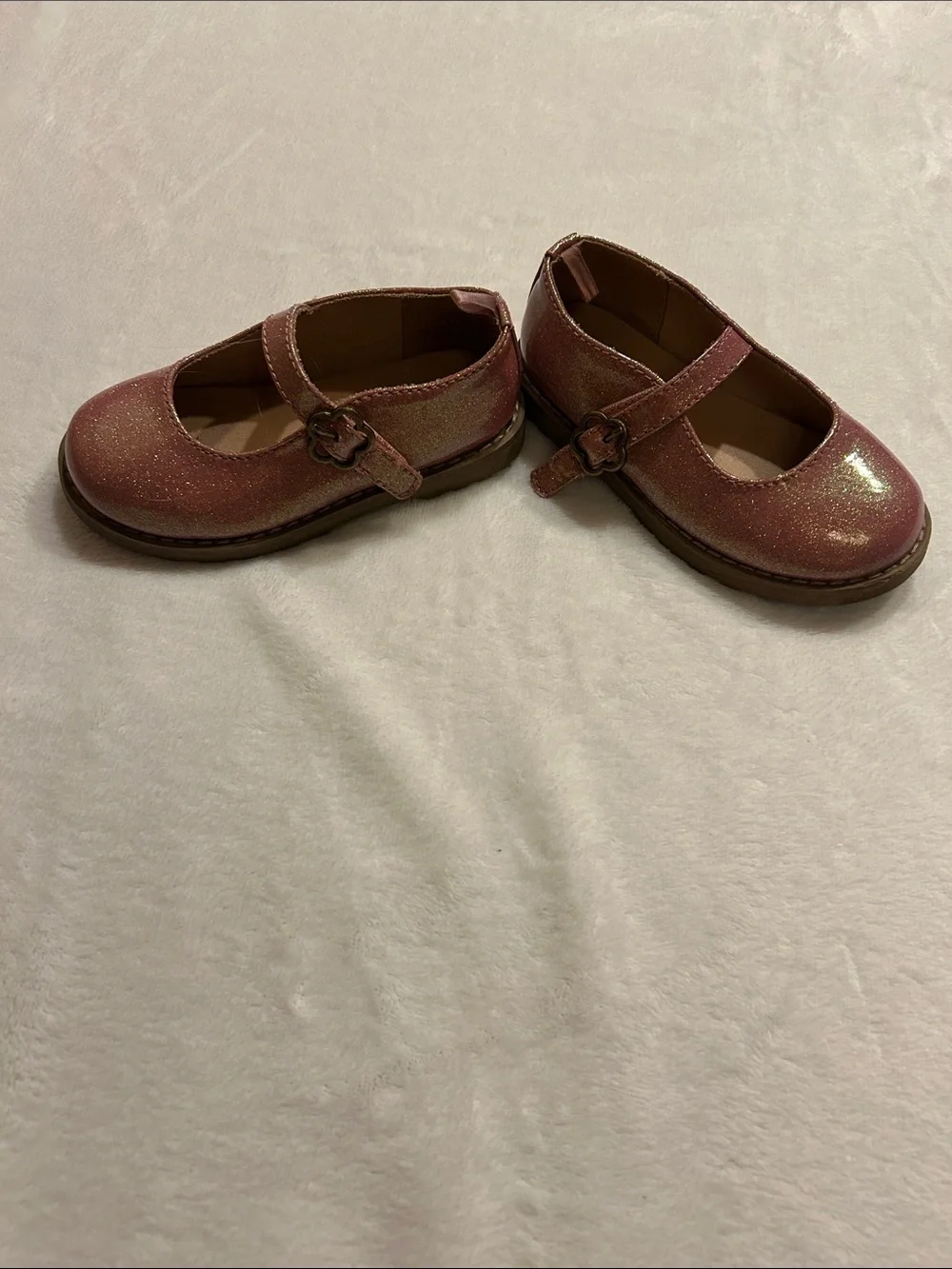 Old Navy Girls Pink Glitter Mary Jane Dress Shoes Size 8